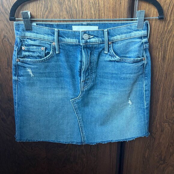 MOTHER The Tomcat Mini skirt fray 26 - Picture 1 of 8